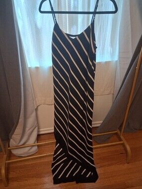 Express Black and White Striped Maxi Dress